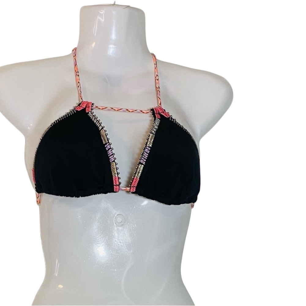 Victoria's Secret Women's Black Embellished Bikini Top - Picture 3 of 7